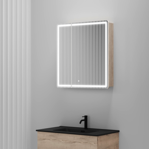 Зеркало-шкаф Sancos Mirror MI70EG 69х15х74 настенный цвет дуб галифакс натуральный - фото 2